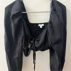 TopShop lace up black top